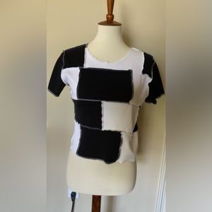 Checkered inside-out style top